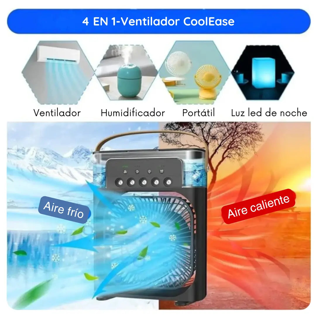 4 En 1-Ventilador CoolEase - Refrigeración Compacta