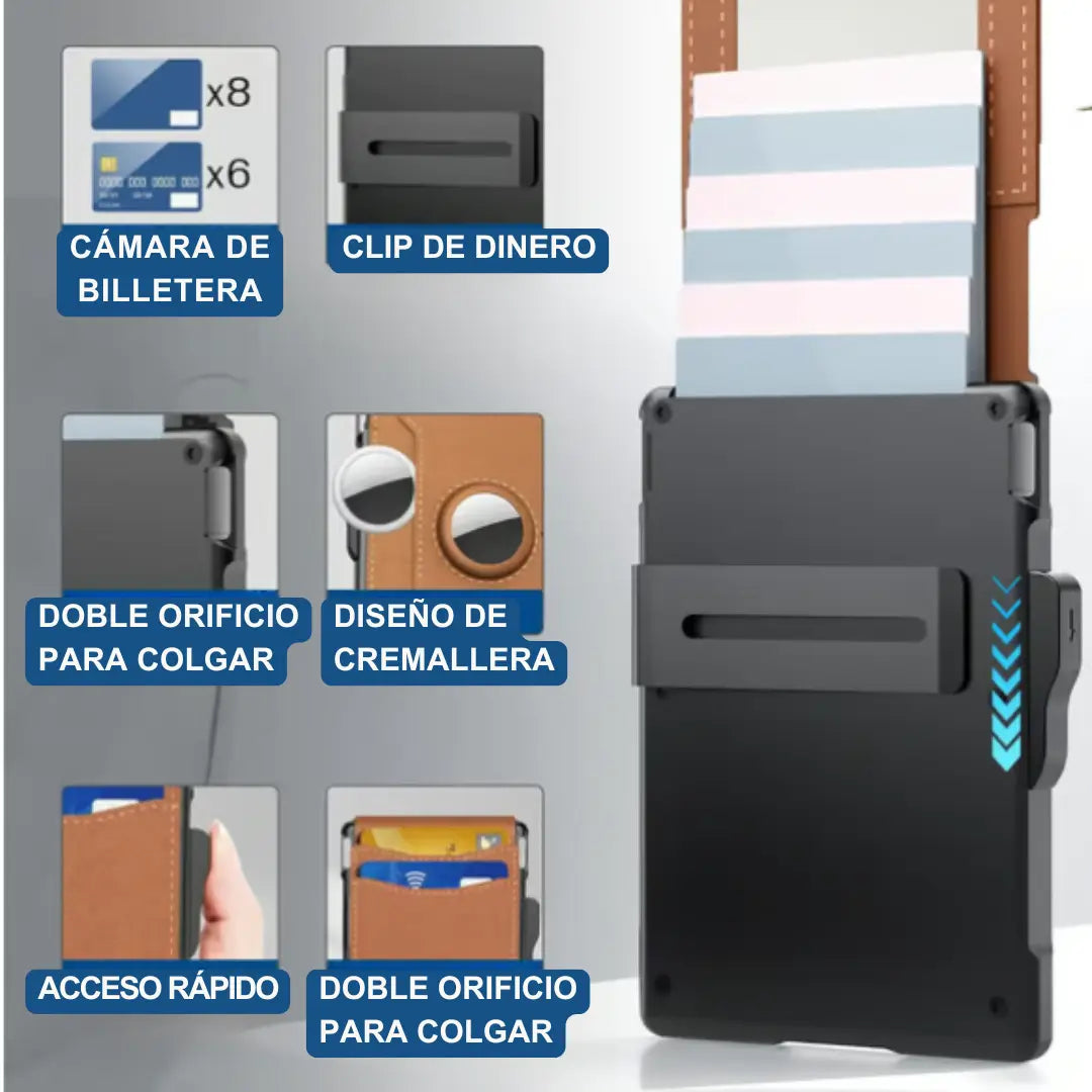 TrackWallet AirTag - Una billetera inteligente y minimalista