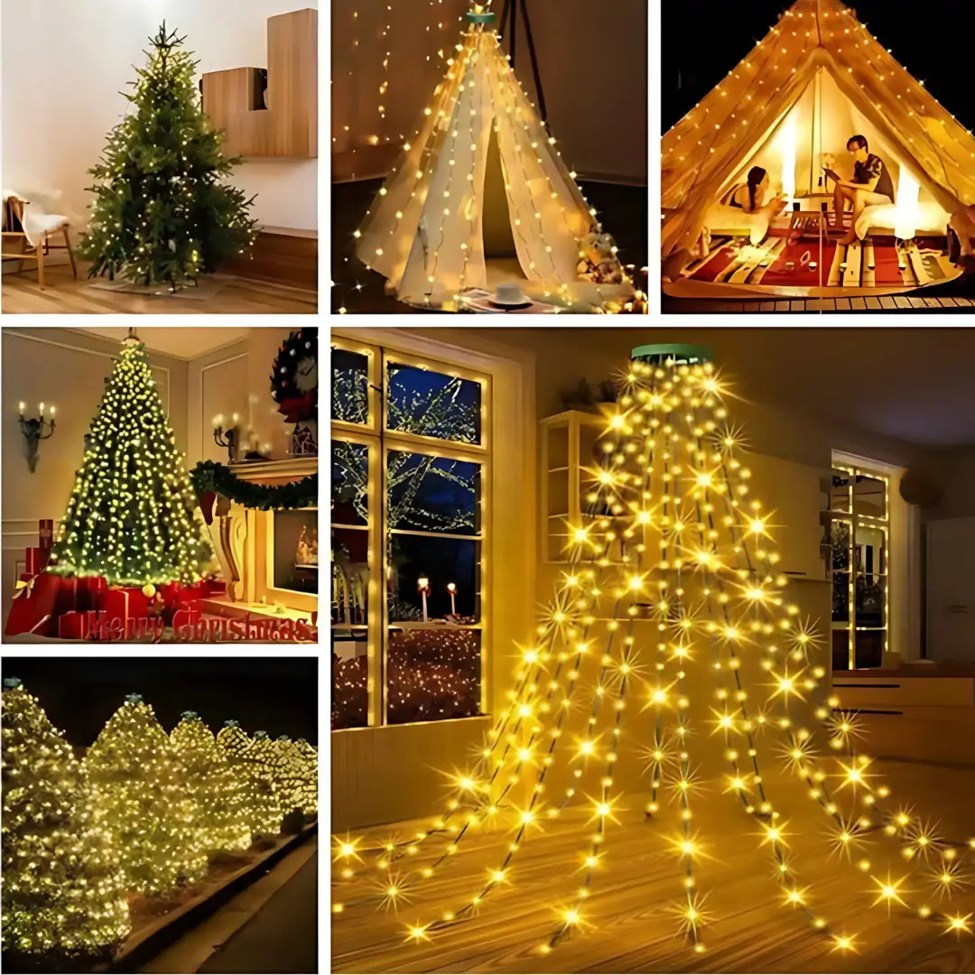 Cascada LED para Árbol de Navidad