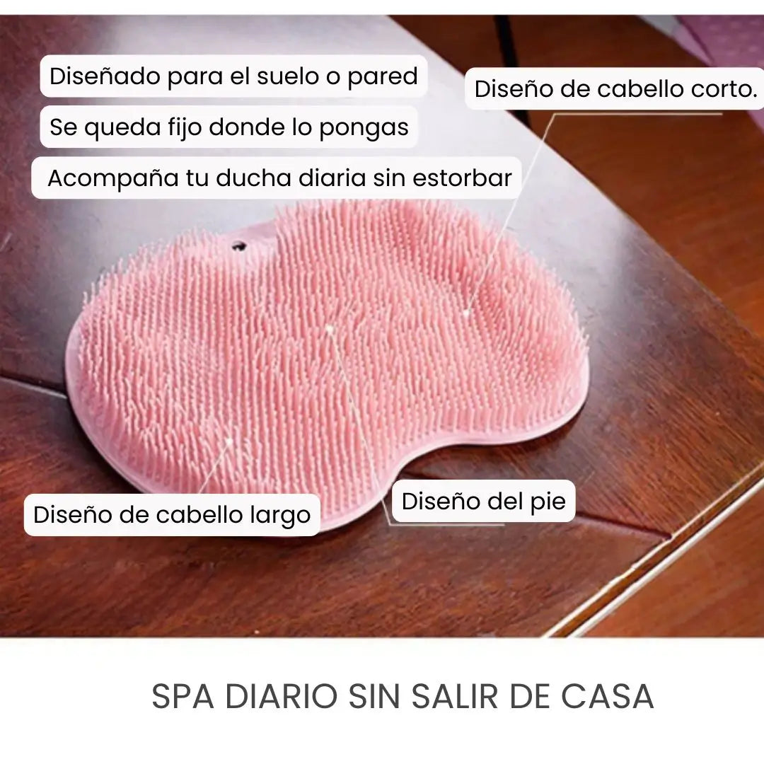 Fregador de pies y espalda para ducha, cojín de masaje 2x1