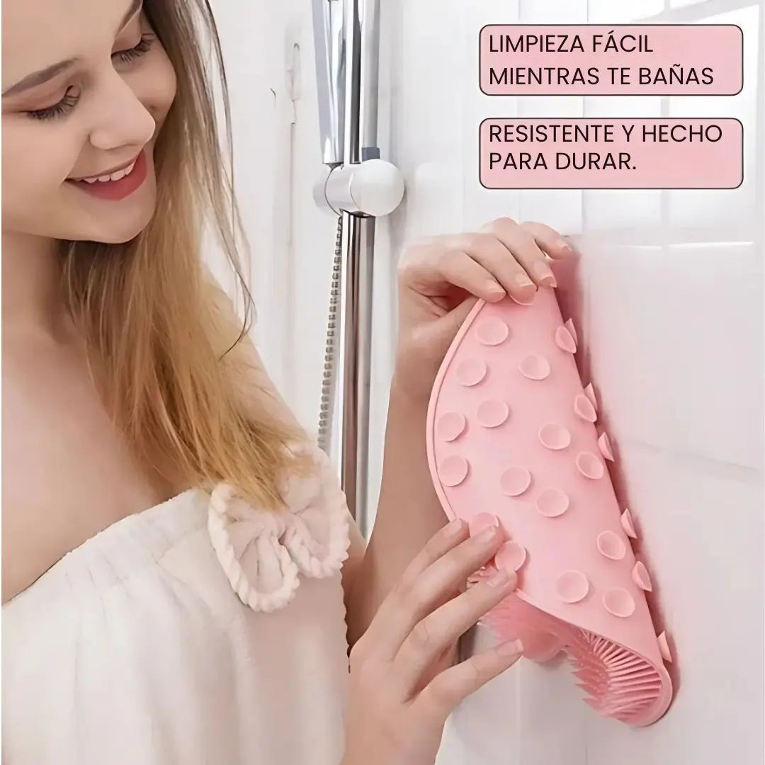 Fregador de pies y espalda para ducha, cojín de masaje 2x1