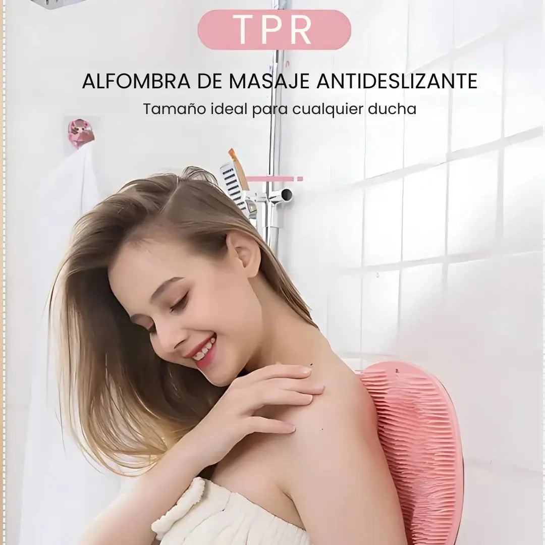 Fregador de pies y espalda para ducha, cojín de masaje 2x1