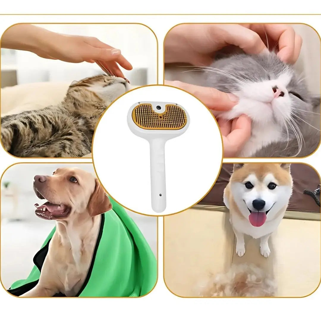 Cepillo a Vapor para Mascotas – Limpieza Fácil y sin Estrés
