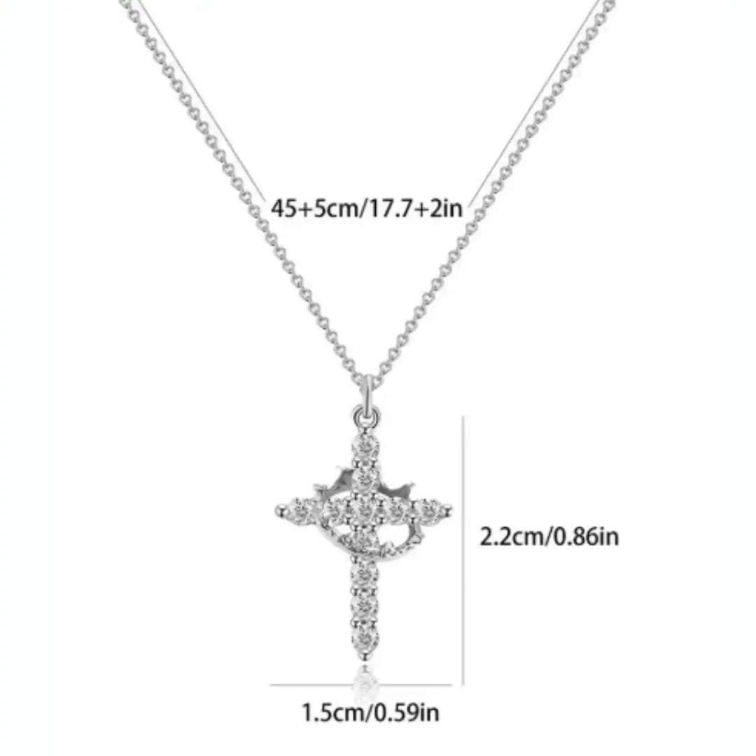 Collar Cruz & Corona Fuerza y Elegancia