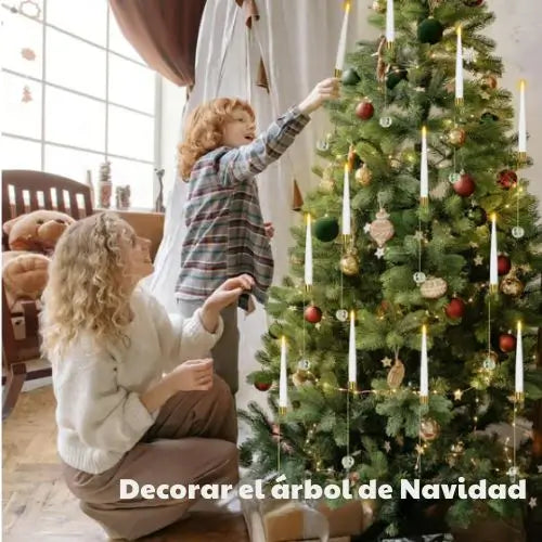 Kit con 10 Velas de cristal brillantes - Árbol brillante para una Navidad Encendida