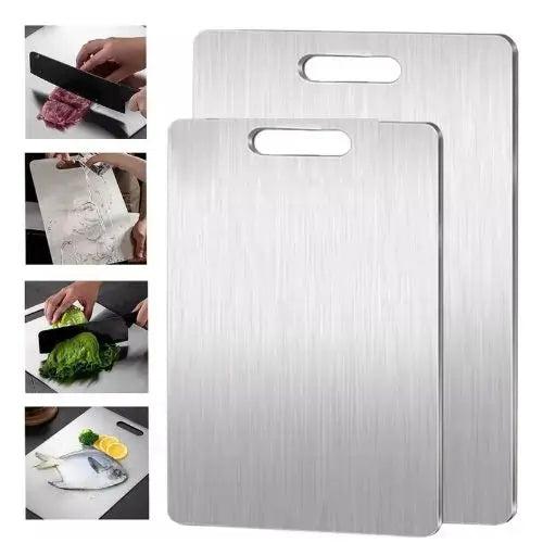 2x1 Tabla de Picar en Acero Inoxidable Corte Seguro