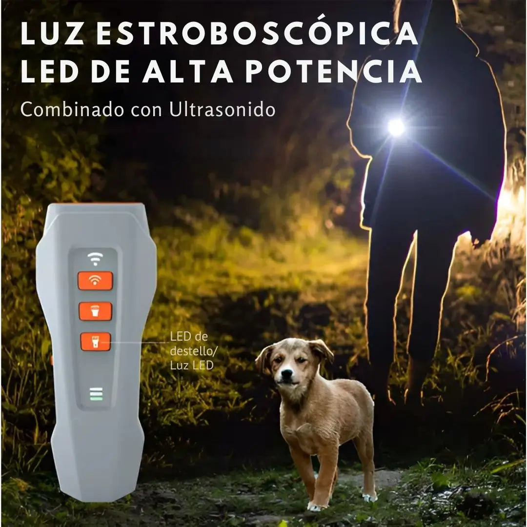 Nuevo Dispositivo Ultrasónico Antiladridos 3 en 1: Entrenamiento, Sónico y Láser, Recargable para Exteriores