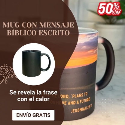 Mug con mensaje bíblico escondido