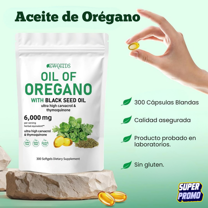 Aceite de orégano en capsulas x 300 TT