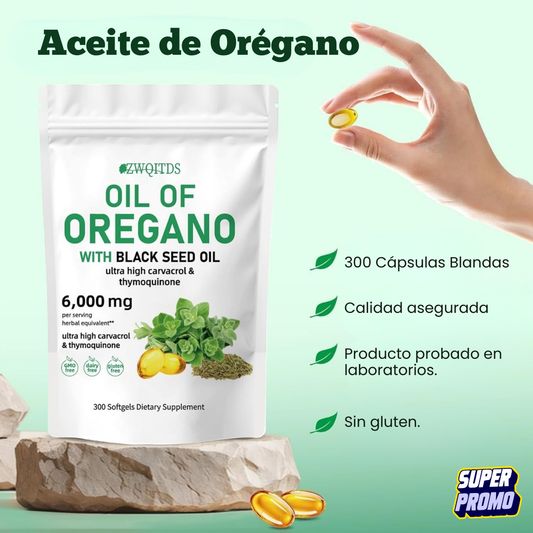 Aceite de orégano en capsulas x 300