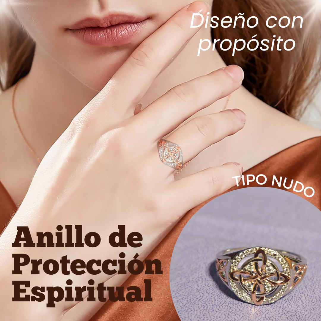 Anillo de protección espiritual tipo nudo