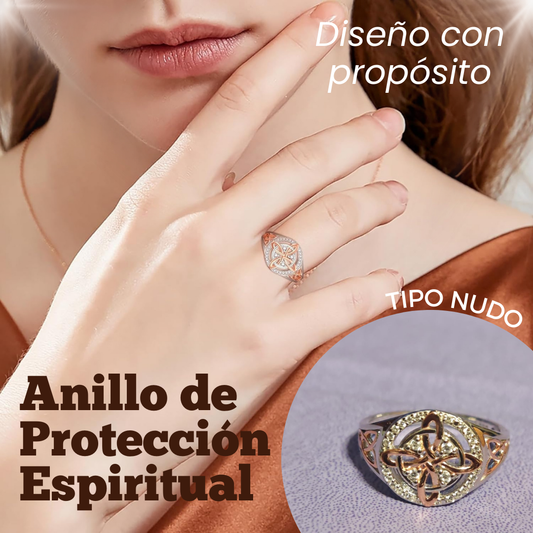 Anillo de protección espiritual tipo nudo