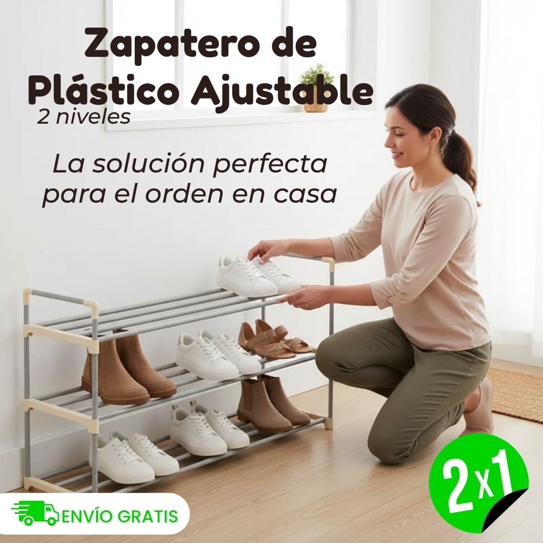 Zapatero de Plástico Ajustable 2X1