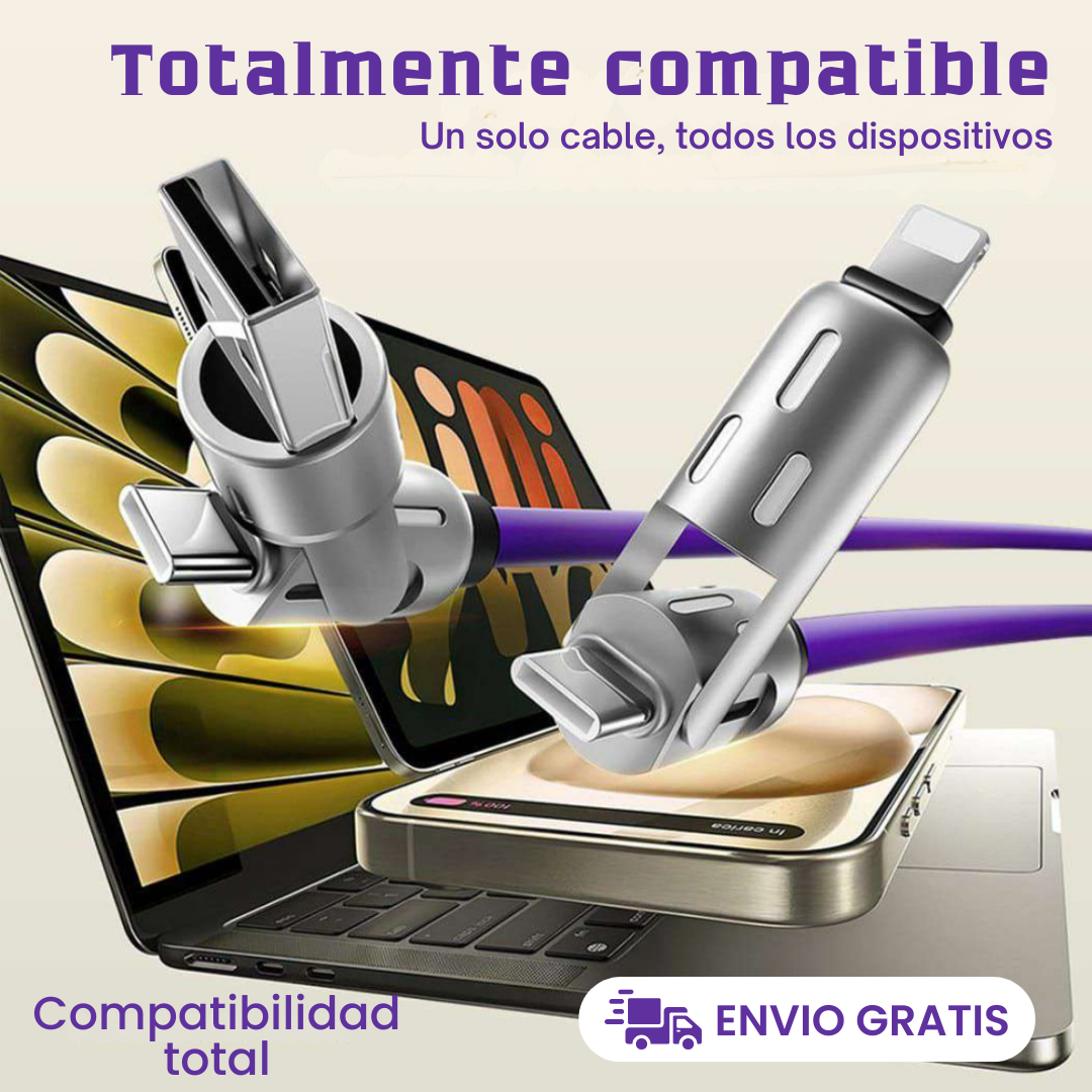 CARGADOR USB 4 EN 1 CARGA RAPIDA