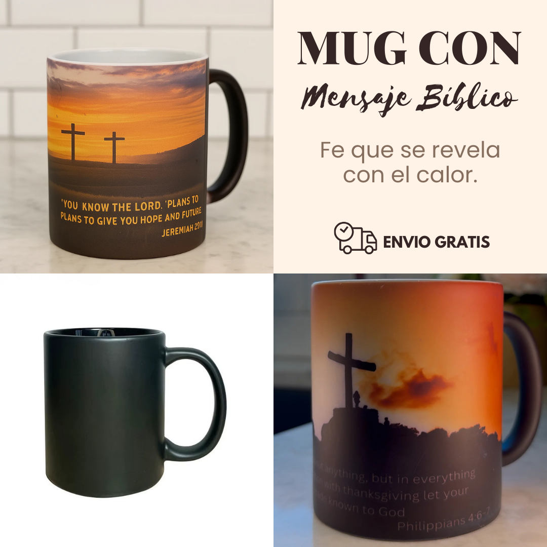 Mug con mensaje bíblico escondido