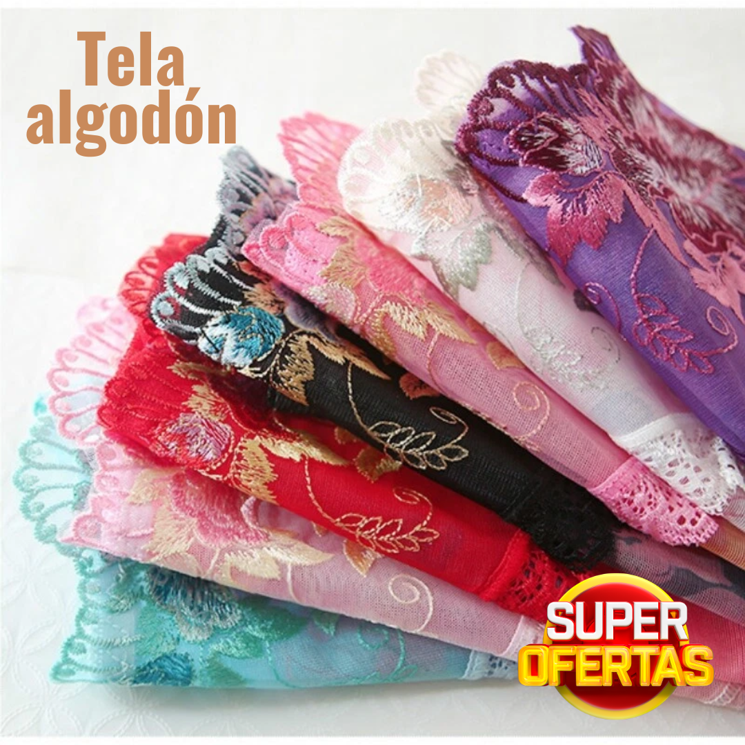 Panty de Algodón Antibacterial con Bordado de Encaje X4