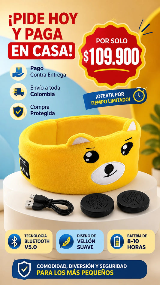 Diadema infantil con auriculares inalámbricos Bluetooth