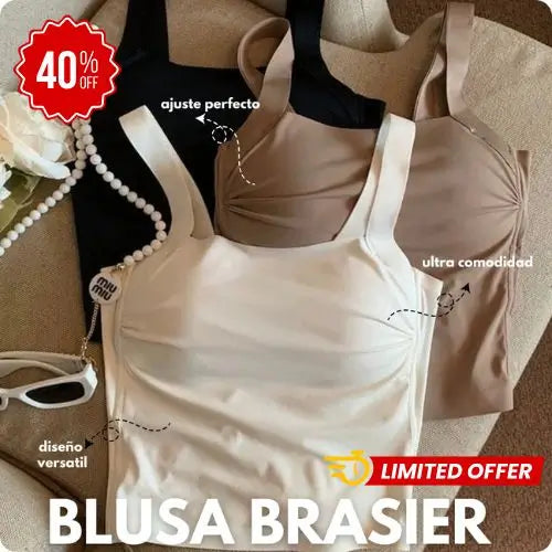 Confort Frescura & Estilo 2en1 -Blusa Sujetador (Brasier Integrado)