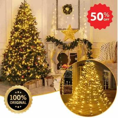 Cascada LED para Árbol de Navidad