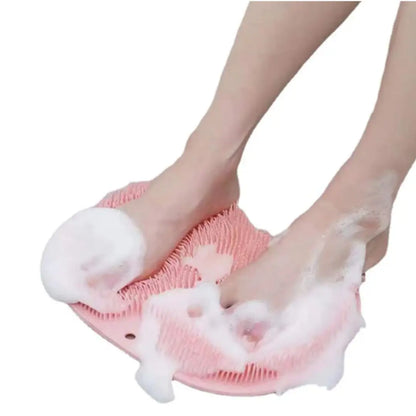 Fregador de pies y espalda para ducha, cojín de masaje 2x1