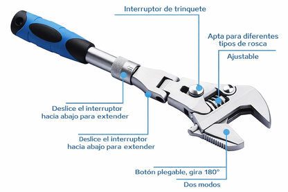 LLAVE DE EXPANSION PLEGABLE 5 EN 1