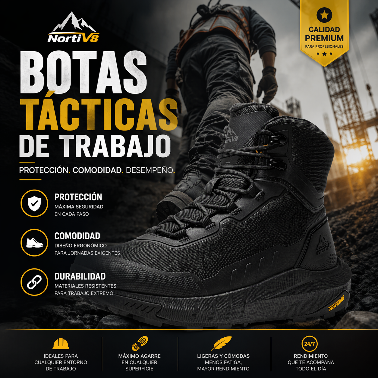 Botas Tácticas de Trabajo V8