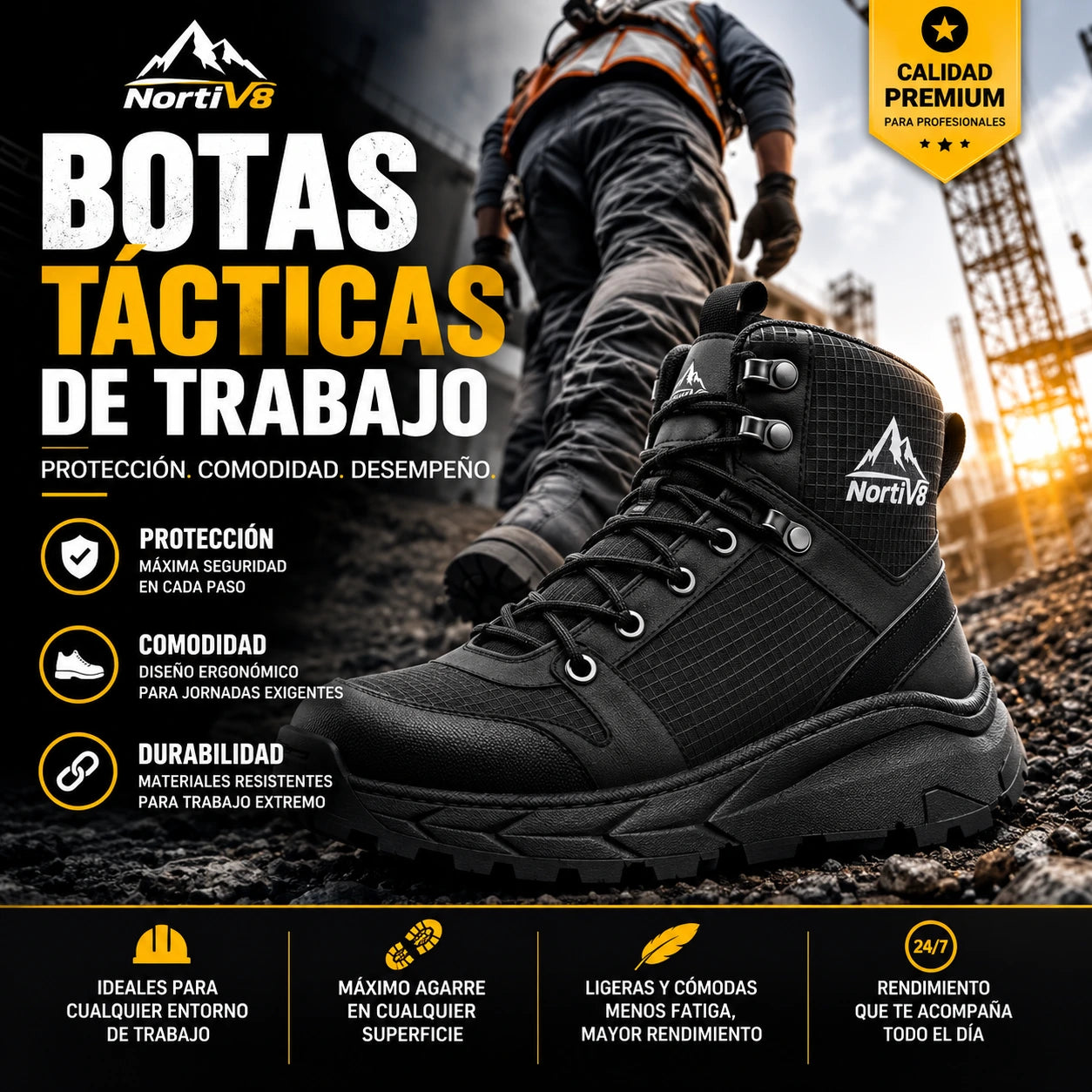 Botas Tácticas de Trabajo V8