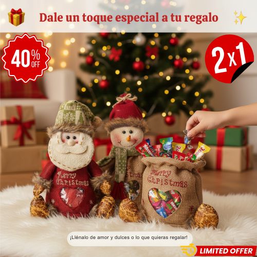 2x1 Los Contenedores de Regalo Navideños Fabricados a Mano