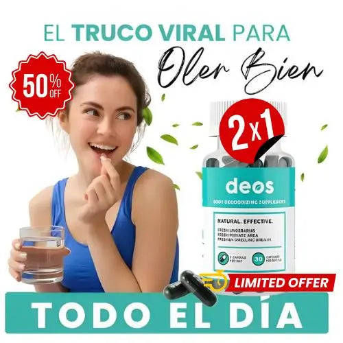 2x1 DEOS Cápsulas | Control Natural de Olores desde el Interior