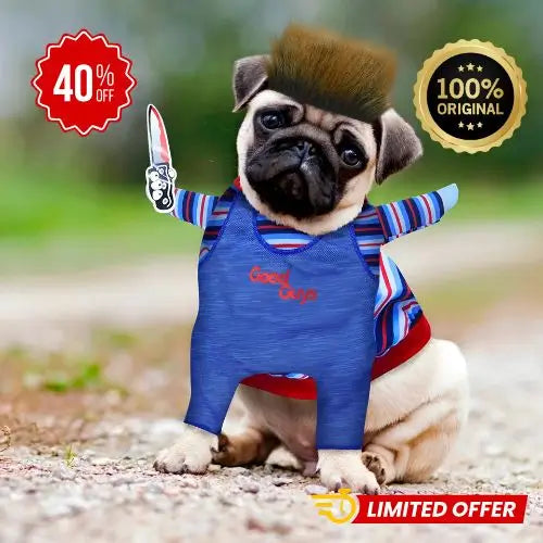 Estilo Pawlloween - Disfraz de Chucky para Perritos