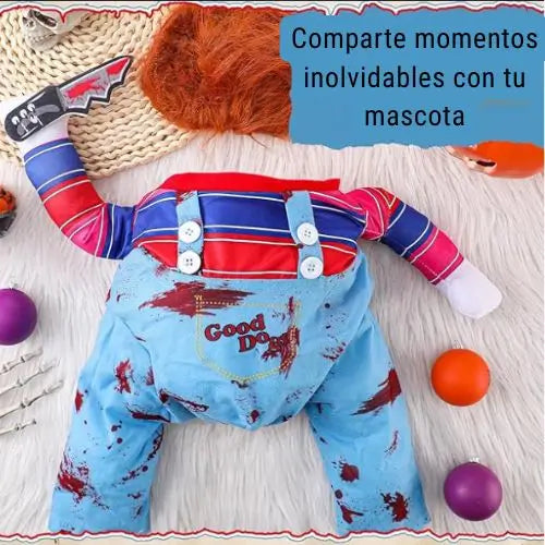 Estilo Pawlloween - Disfraz de Chucky para Perritos