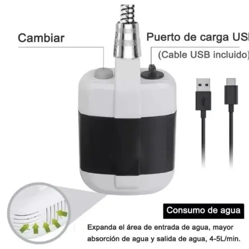 Ducha Portátil Recargable Viajera Plus