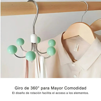 2x1 Gancho organizador multifuncional giratoria de 360°