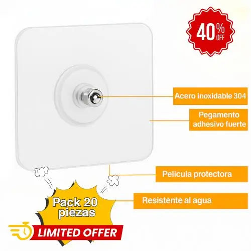 Pega Fácil Hooks – Instala en Segundos, Organiza al Instante Pack x 20 unidades