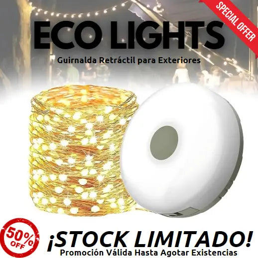 Eco Lights - Guirnalda Retráctil para Exteriores