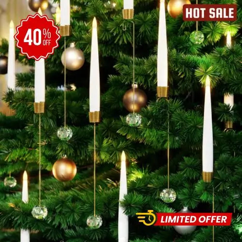 Kit con 10 Velas de cristal brillantes -  Árbol brillante para una Navidad Encendida