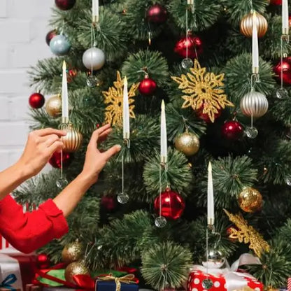 Kit con 10 Velas de cristal brillantes -  Árbol brillante para una Navidad Encendida