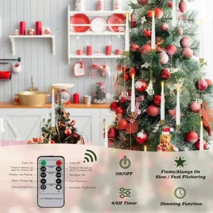 Kit con 10 Velas de cristal brillantes -  Árbol brillante para una Navidad Encendida