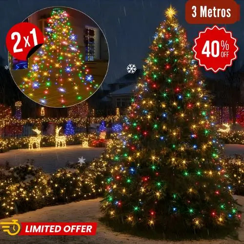 2x1 Luz Cascada Brillo Mágico 360°