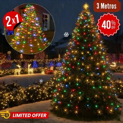 2x1 Luz Cascada Brillo Mágico 360°