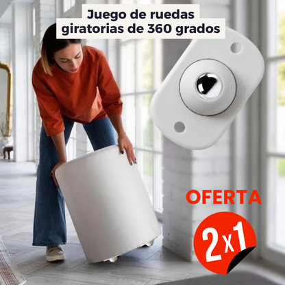 Juego de ruedas giratorias de 360° PACK X4