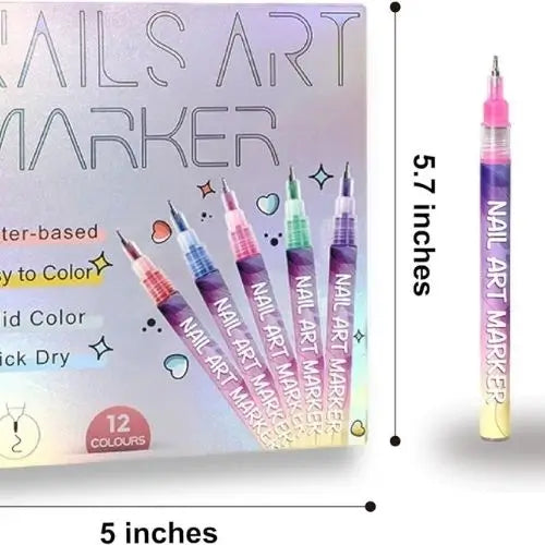 Set 12 Marcadores de decoración de uñas Estilo Fácil