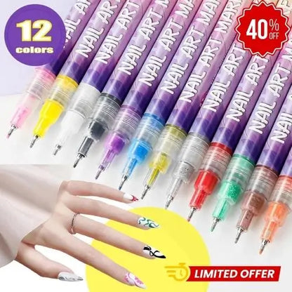 Set 12 Marcadores de decoración de uñas Estilo Fácil