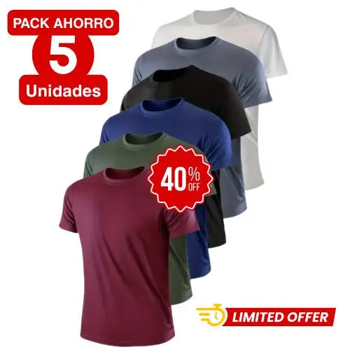 Fresco Todo el Día – Pack x5 Camisetas | Comodidad que rinde toda la semana