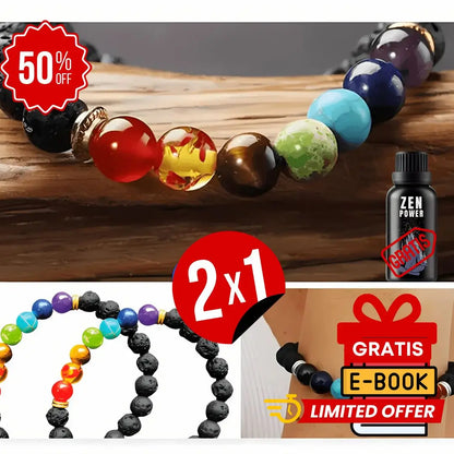 2x1 Pulsera 7 Chakras Aceite Buenas Energias