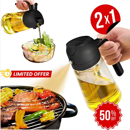 2x1 Pulverizador y Dispensador de Aceite 2 en 1