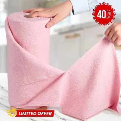 Paños de limpieza de microfibra en rollo (Rollo de 20), 30 x 30 cm, ultra absorbentes y reutilizables