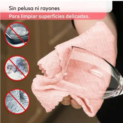 Paños de limpieza de microfibra en rollo (Rollo de 20), 30 x 30 cm, ultra absorbentes y reutilizables