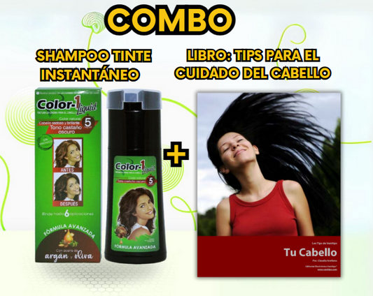 Shampoo Tinte Instantáneo + Manual de Tips Para el Cuidado del Cabello