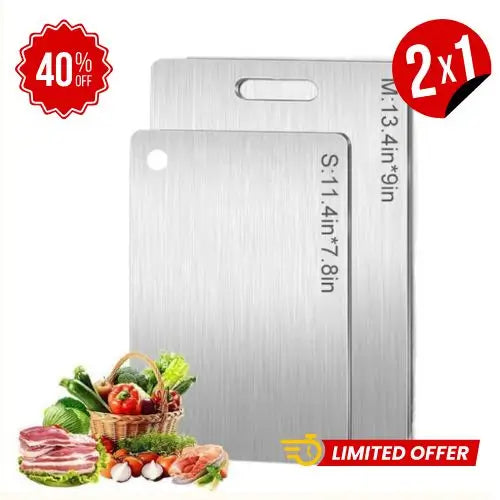 2x1 Tabla de Picar en Acero Inoxidable Corte Seguro